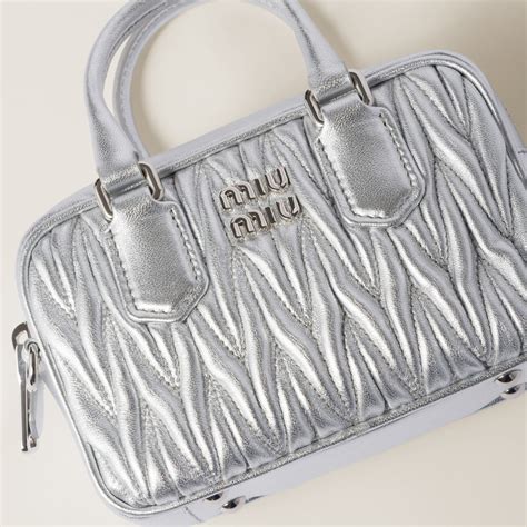 miu miu bag silver hardware|Silver Arcadie Matelassé Nappa Leather Bag .